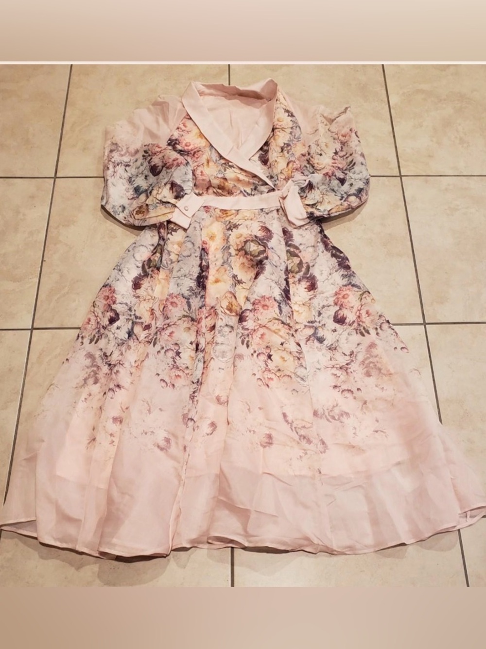 MOTF Pink Floral Midi Dress